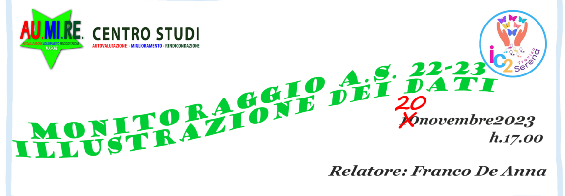 Webinar 20 novembre 2023 – Monitoraggio 2022/2023: illustrazione dei dati